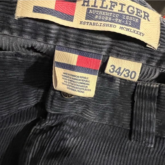 Tommy Hilfiger Vintage Y2K Dark Blue Corduroy Carpenter Pants size 34 X 30 - Picture 10 of 16
